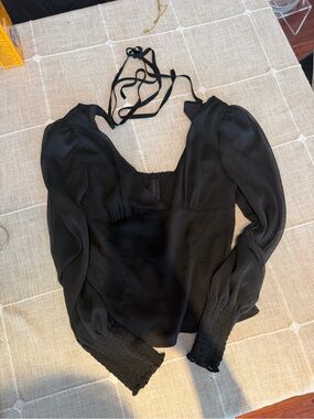 ‼️LAST CHANCE B4 CONSIGNMENT⌛️BLACK FLOWY TOP XS